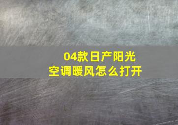 04款日产阳光空调暖风怎么打开