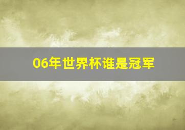 06年世界杯谁是冠军