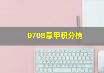 0708意甲积分榜