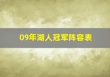 09年湖人冠军阵容表