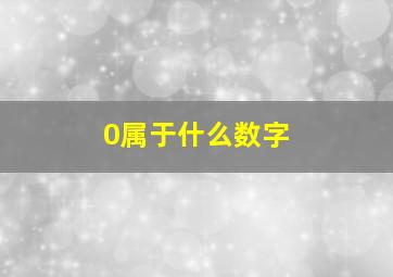 0属于什么数字