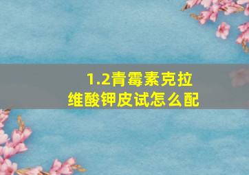 1.2青霉素克拉维酸钾皮试怎么配