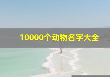 10000个动物名字大全