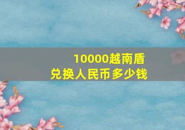 10000越南盾兑换人民币多少钱