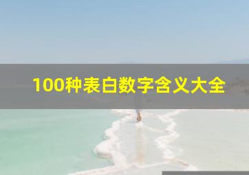 100种表白数字含义大全