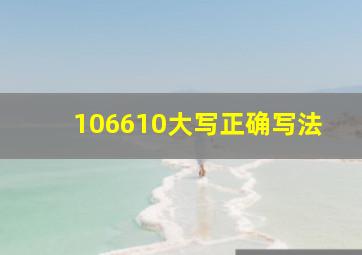 106610大写正确写法