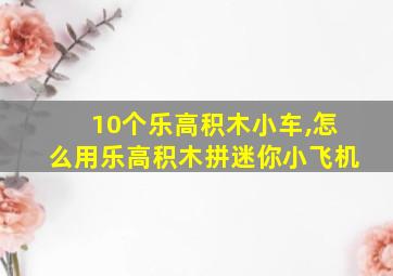 10个乐高积木小车,怎么用乐高积木拼迷你小飞机