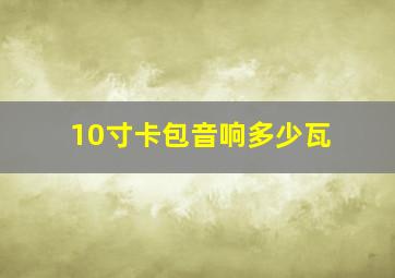 10寸卡包音响多少瓦