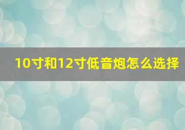 10寸和12寸低音炮怎么选择