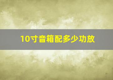 10寸音箱配多少功放