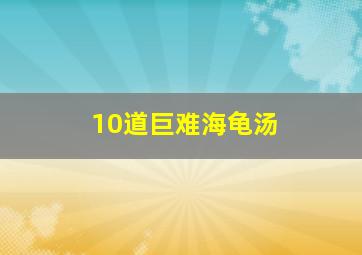 10道巨难海龟汤