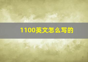 1100英文怎么写的