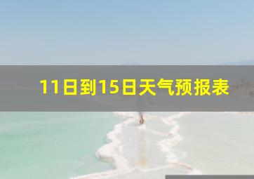 11日到15日天气预报表