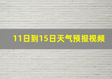 11日到15日天气预报视频