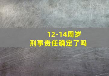 12-14周岁刑事责任确定了吗