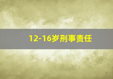 12-16岁刑事责任