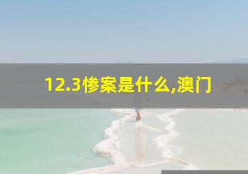 12.3惨案是什么,澳门