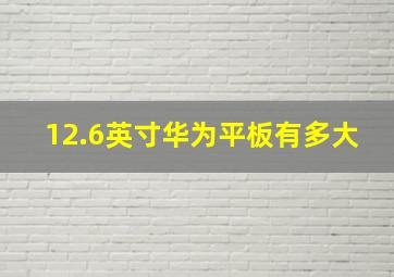 12.6英寸华为平板有多大