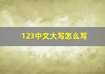 123中文大写怎么写