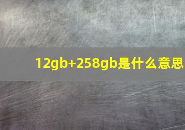 12gb+258gb是什么意思