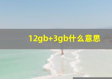 12gb+3gb什么意思