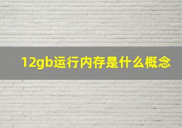 12gb运行内存是什么概念