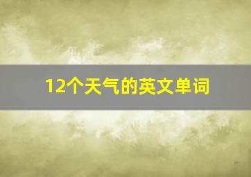 12个天气的英文单词