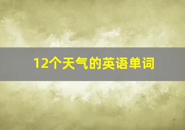 12个天气的英语单词