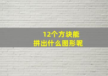 12个方块能拼出什么图形呢