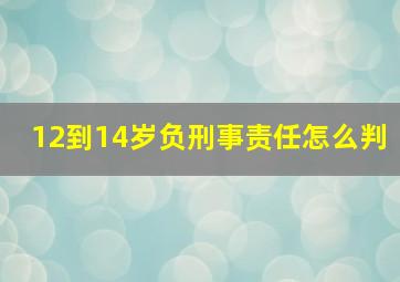 12到14岁负刑事责任怎么判