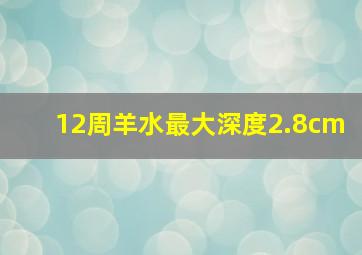 12周羊水最大深度2.8cm