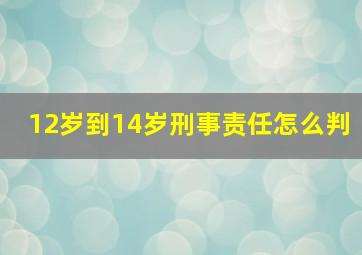 12岁到14岁刑事责任怎么判