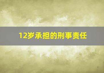 12岁承担的刑事责任