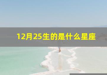 12月25生的是什么星座