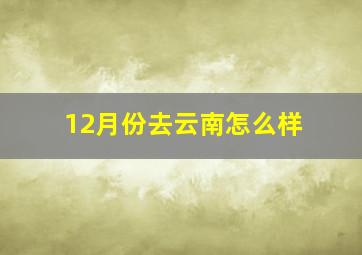 12月份去云南怎么样