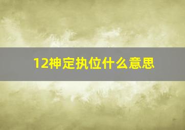 12神定执位什么意思