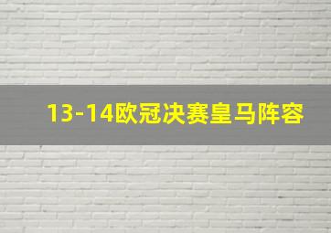 13-14欧冠决赛皇马阵容