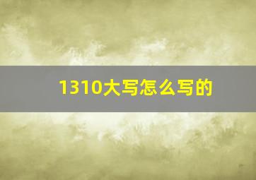 1310大写怎么写的