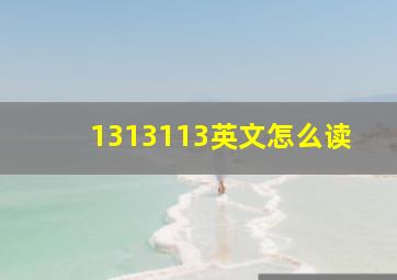 1313113英文怎么读