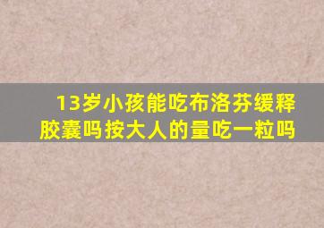 13岁小孩能吃布洛芬缓释胶囊吗按大人的量吃一粒吗