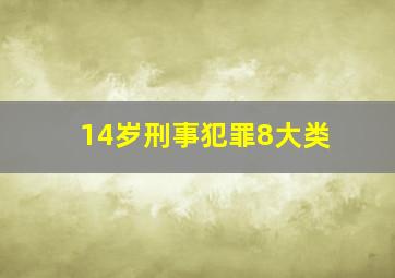 14岁刑事犯罪8大类