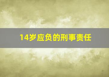 14岁应负的刑事责任