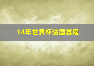 14年世界杯法国赛程