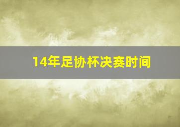 14年足协杯决赛时间