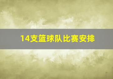 14支篮球队比赛安排