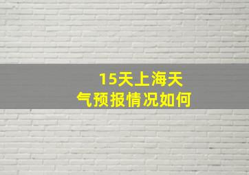 15天上海天气预报情况如何