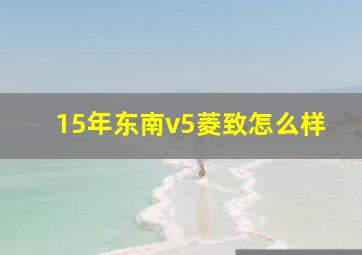 15年东南v5菱致怎么样