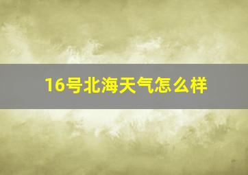 16号北海天气怎么样