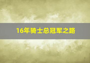 16年骑士总冠军之路