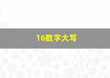 16数字大写